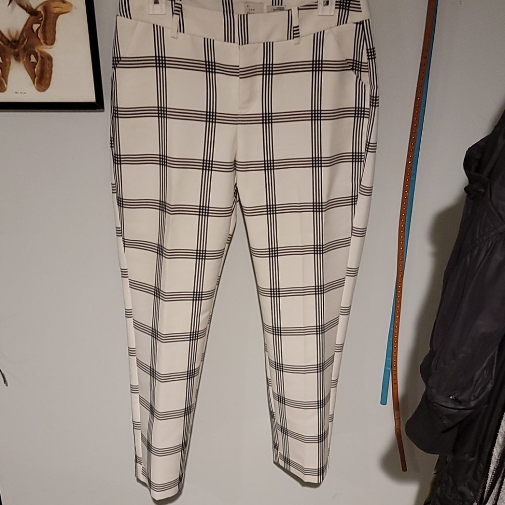 Black and white plaid dress pants